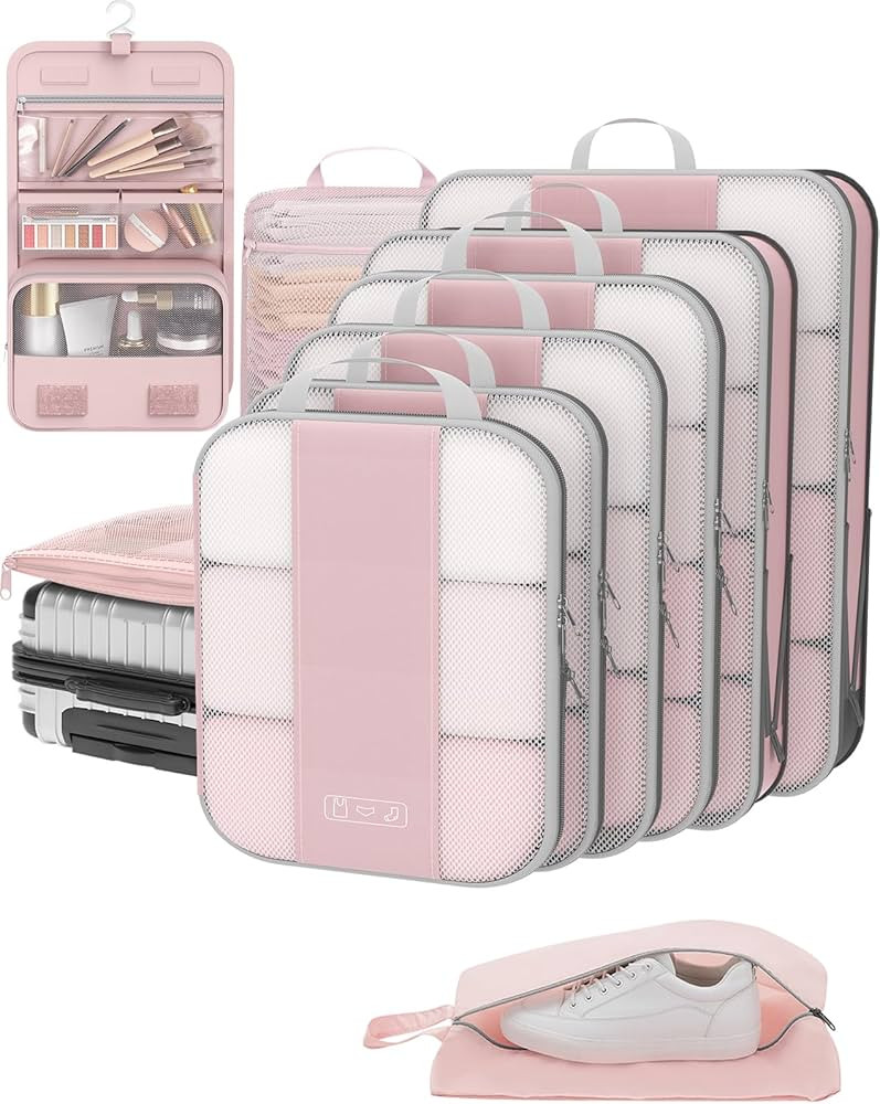 10 Set Compression Packing Cubes for Travel | Amazon (US)