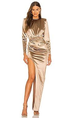 Bronx and Banco Farrah Maxi Dress in Gold from Revolve.com | Revolve Clothing (Global)