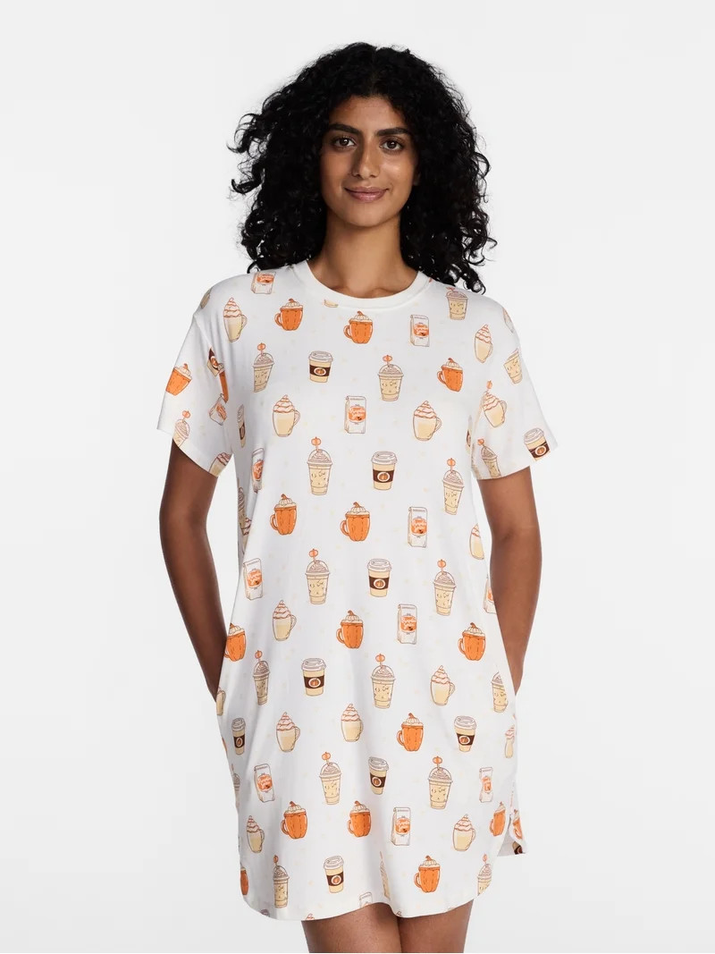 Halloween Women's Sleepshirt Top and Socks Set from Way to Celebrate, 2-Piece, Sizes XS-3X | Walmart (US)