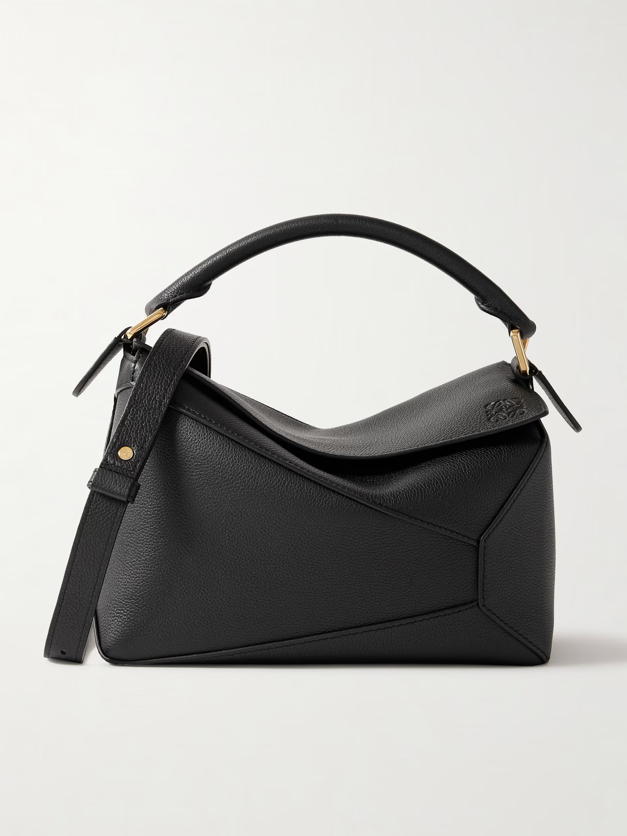 LOEWE - Puzzle Edge Small Textured-leather Shoulder Bag - Black | NET-A-PORTER (UK & EU)