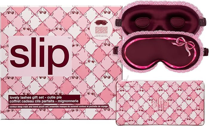 slip Lovely Lashes Gift Set – Cutie Pie Edition – Crimson Pure Silk Contour Sleep Mask with L... | Amazon (US)