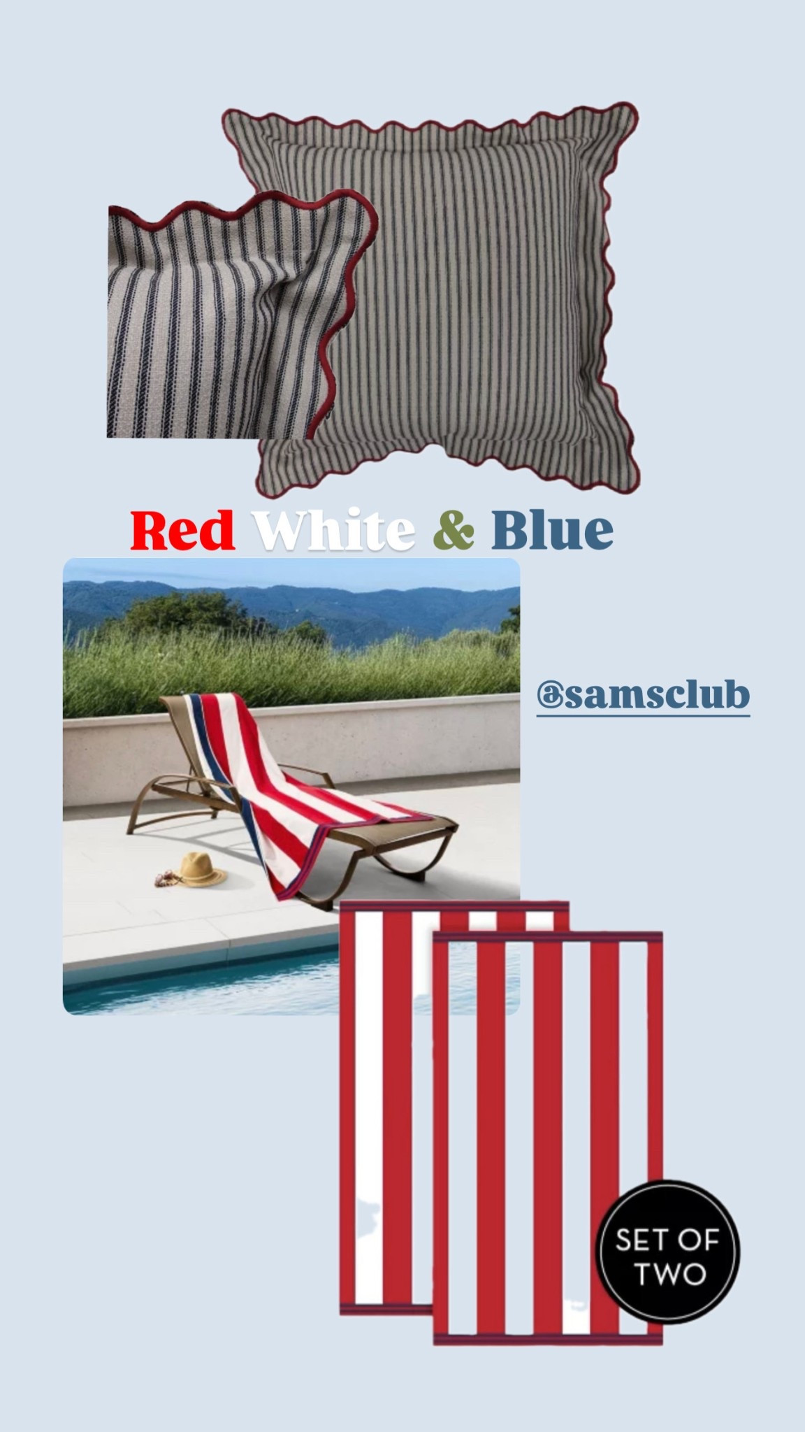 Red White & Blue is all Summer♥️🤍💙
Affordable outdoor pillows & towels to bring those Summer feels.

#LTKFindsUnder50 #LTKSummerEdit #LTKSwim