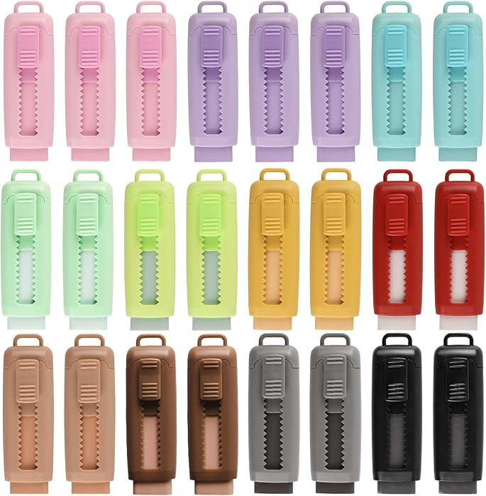 24 Pcs Cute Retractable Eraser for Pencils Cute School Supplies Kawaii Erasers for Kids Fun Carto... | Amazon (US)