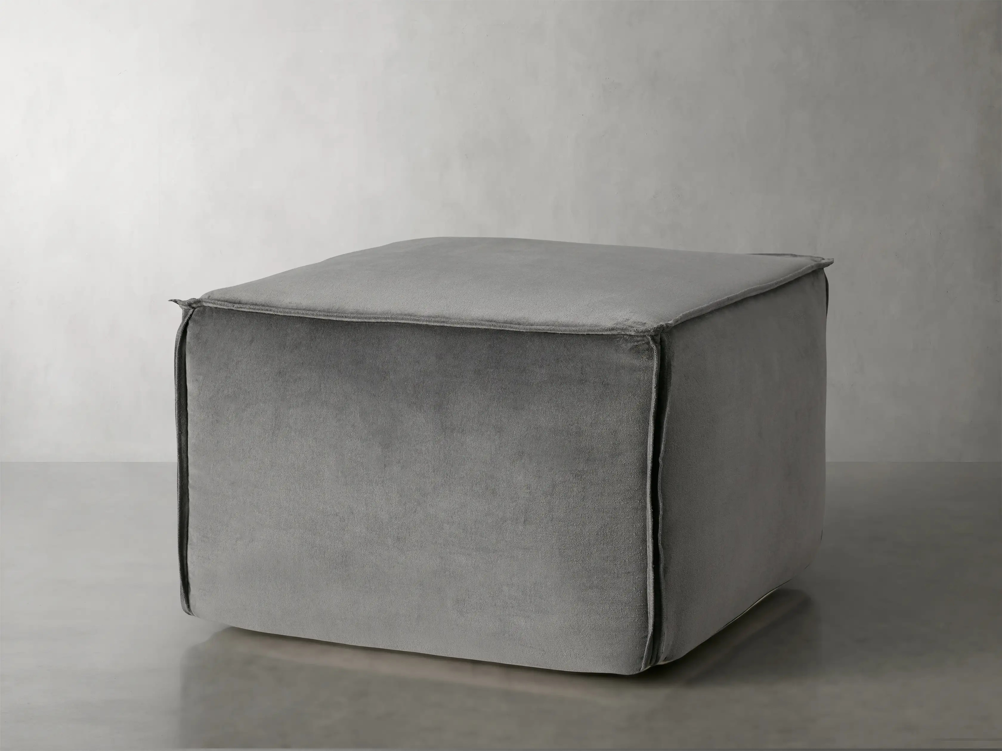 Washed Velvet Pouf | Arhaus