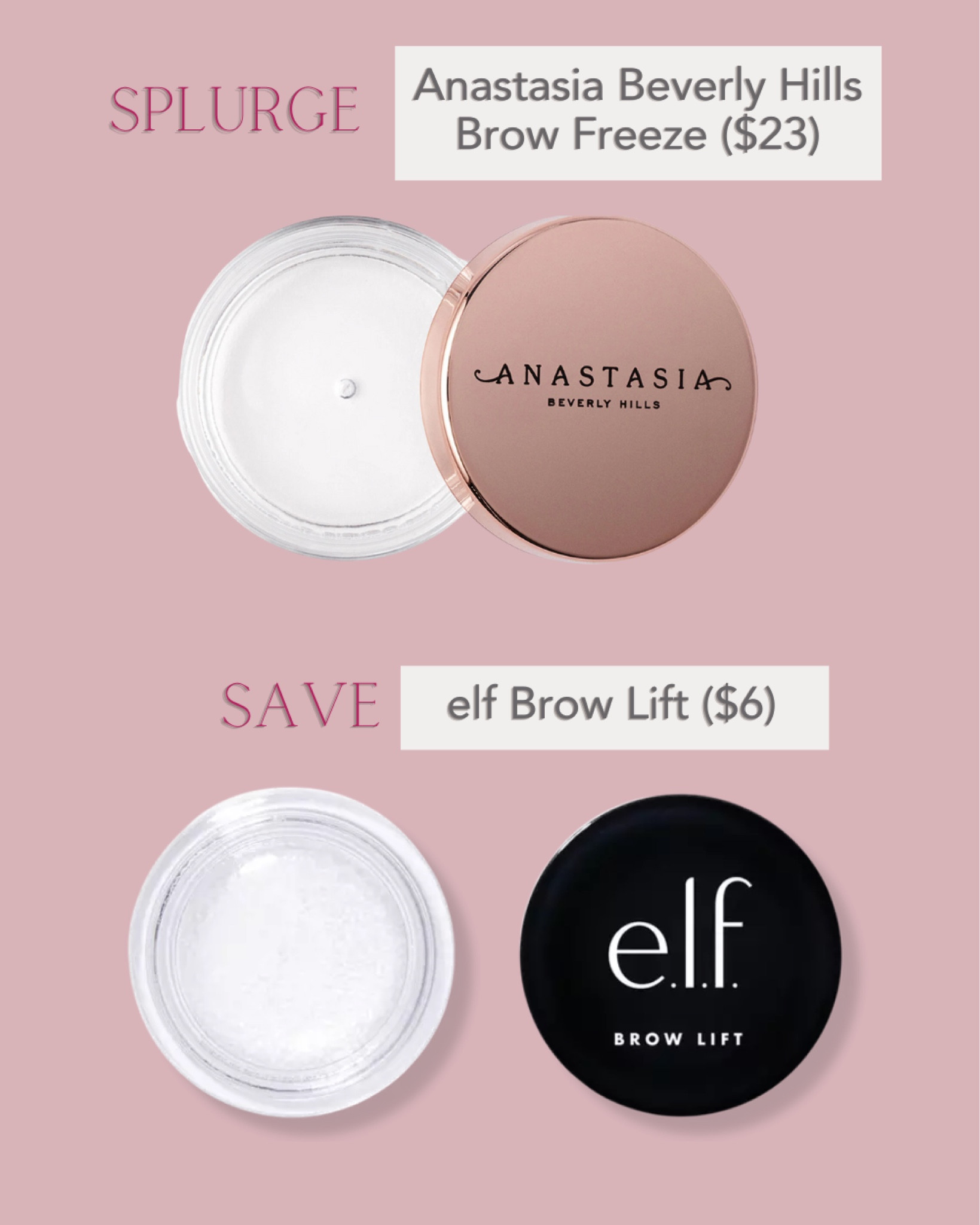 Anastasia Bravely Hills Brew Freeze vs elf Brow Lift. Best high-end makeup dupe series to help you save up without giving up on your beauty standard.
Elf makeup drugstore dupe

#LTKbeauty
