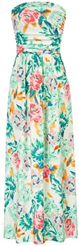 GRACE KARIN Women Strapless Dress Casual Loose Ruched Long Maxi Dress with Pockets | Amazon (US)