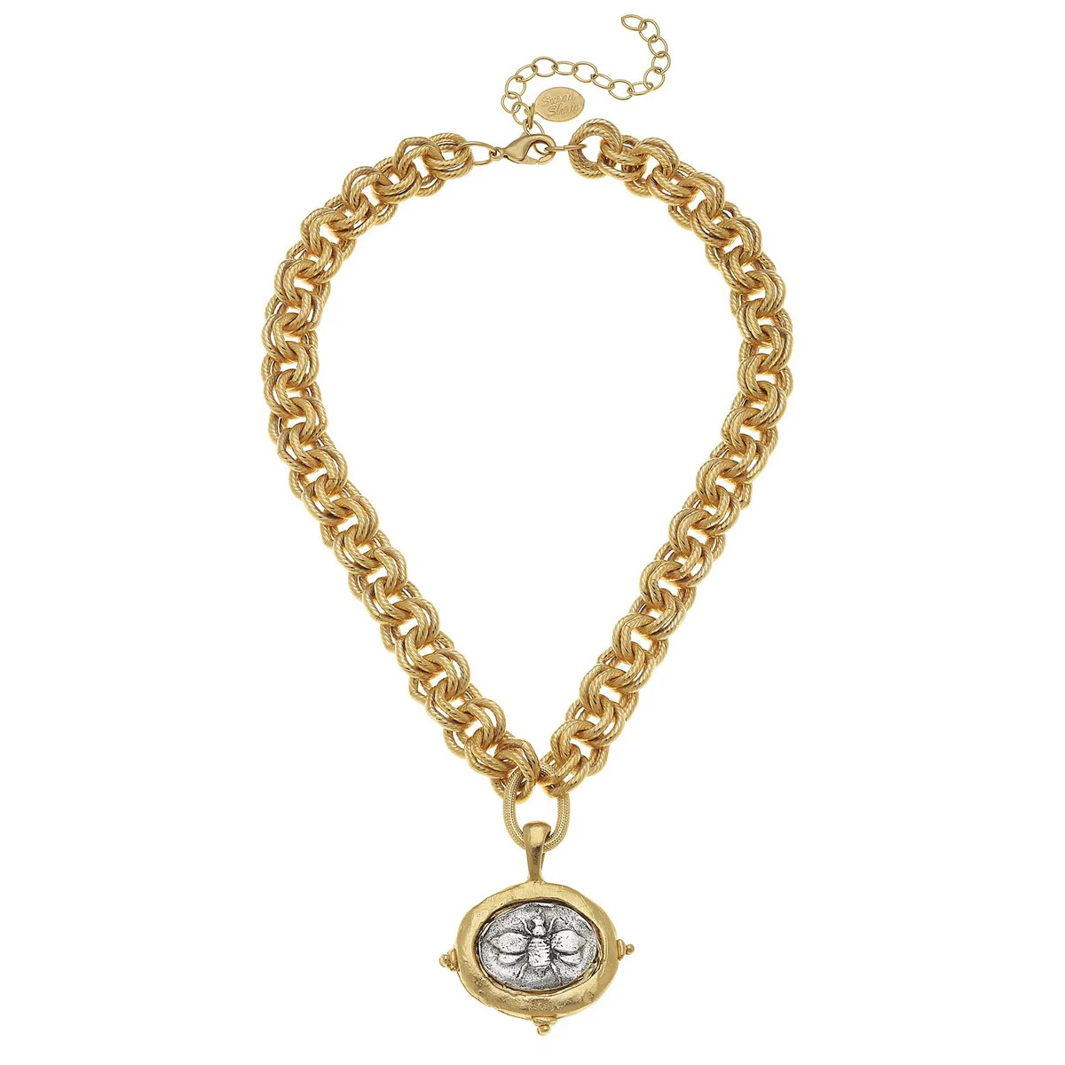 Mixed Metal Bee Intaligo Necklace | Susan Shaw