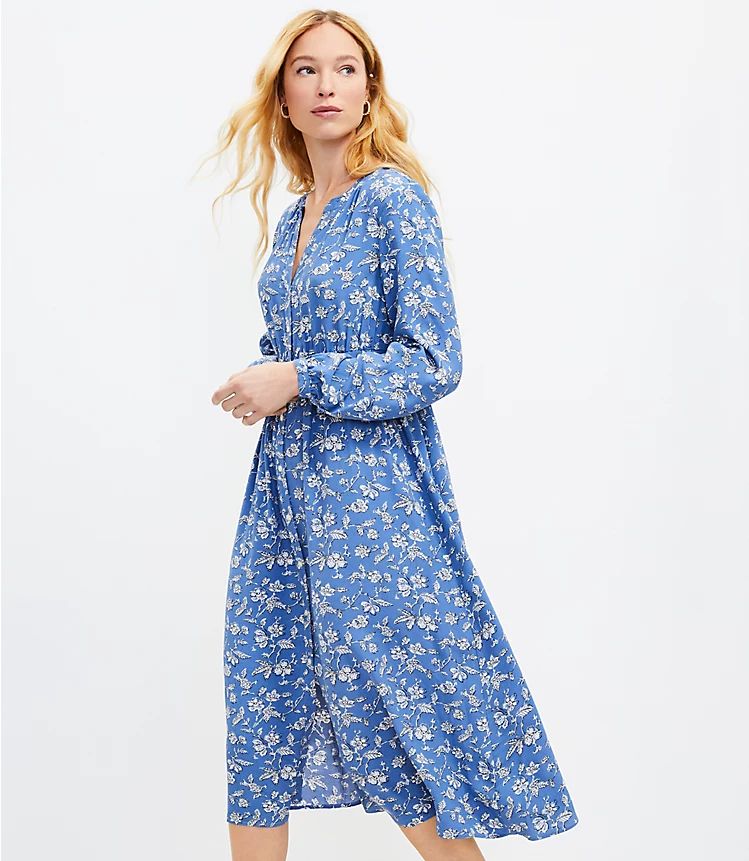 Petite Floral Midi Shirtdress | LOFT | LOFT