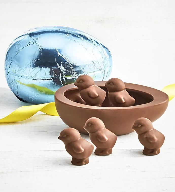 Art CoCo Foil Wrapped Chocolate Egg with Chicks | Simply Chocolate
