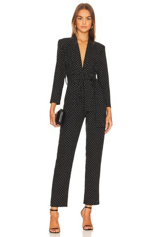 Karina Grimaldi Benjamin Rhinestone Jumpsuit in Black from Revolve.com | Revolve Clothing (Global)