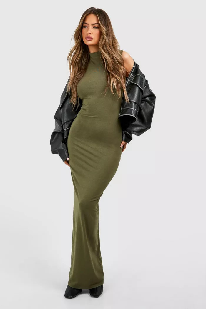 Premium Super Soft High Neck Bodycon Maxi Dress | boohoo (US & Canada)