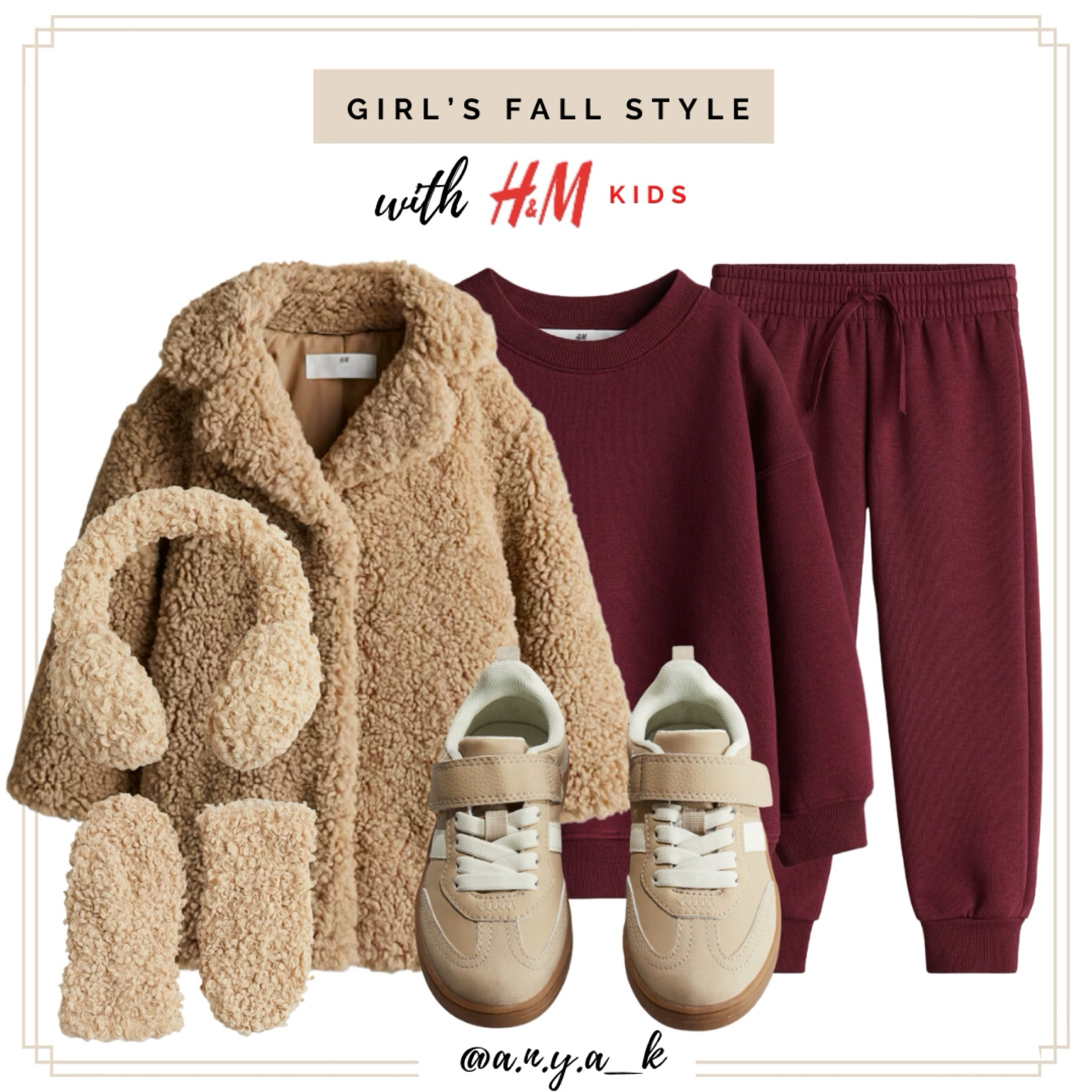 🍁 Cozy and casual fall looks for your little one! 🍂 This soft teddy jacket paired with a comfy burgundy set from H&M Kids is perfect for staying warm and stylish all season long. Add cute earmuffs and neutral sneakers for the ultimate fall vibe! ❄️👟

#FallFashion #HMKids #GirlsStyle #SherpaJacket #CozyLooks #KidsOutfitInspo #LTKKids #LTKSeasonal #AutumnWardrobe



#LTKSeasonal #LTKFamily #LTKKids