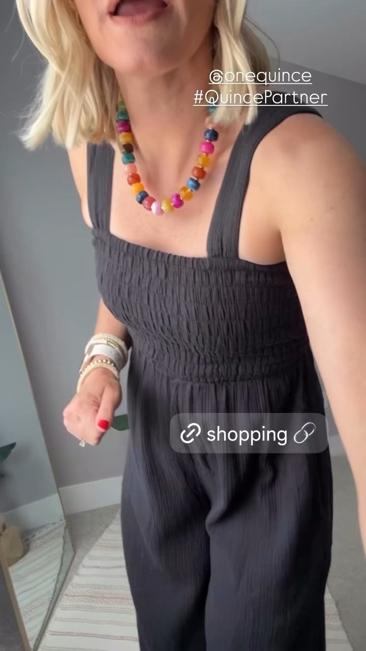 Trying on my latest @Quince order! I love this jumpsuit! I’m wearing an xsmall! 
#QuincePartner

#LTKootd #LTKPetite #LTKOver40