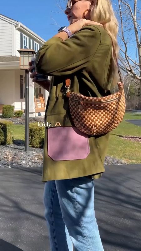 Lately everyday casual outfits - yellow sweater, Boden barn jackets, sneakers, denim style, stripe sweater, raffia bag, Krewe sunglasses. 
More everyday outfit details and links on CLAIRELATELY.com 

#LTKstyletip #LTKVideo #LTKSeasonal