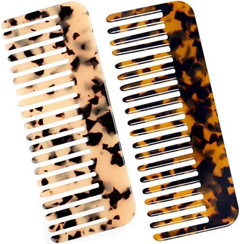 Cellulose Large Hair Detangling Comb,Wide Tooth Comb For Thick Curly Wavy Hair,long Hair Detangle... | Amazon (US)