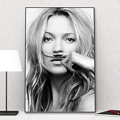 ALISETHEL Moon Poster Modern Kate Ann Moss Posters and Prints Black and White Canvas Painting Nor... | Amazon (US)