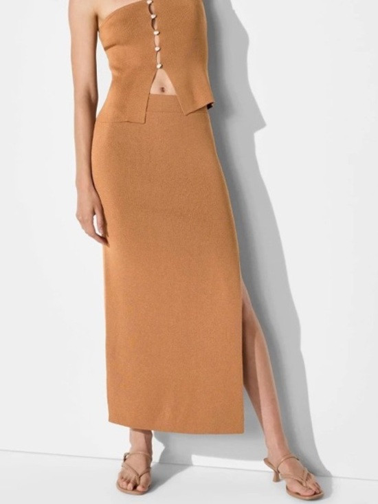 Wild Fable Brown Pearl Side Slit Sweater Maxi Skirt | Poshmark