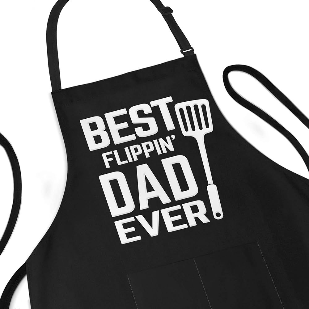 Best Dad Ever Apron Funny Gift For Father - BBQ Cooking Apron For Men - Adjustable Large 1 Size F... | Amazon (US)