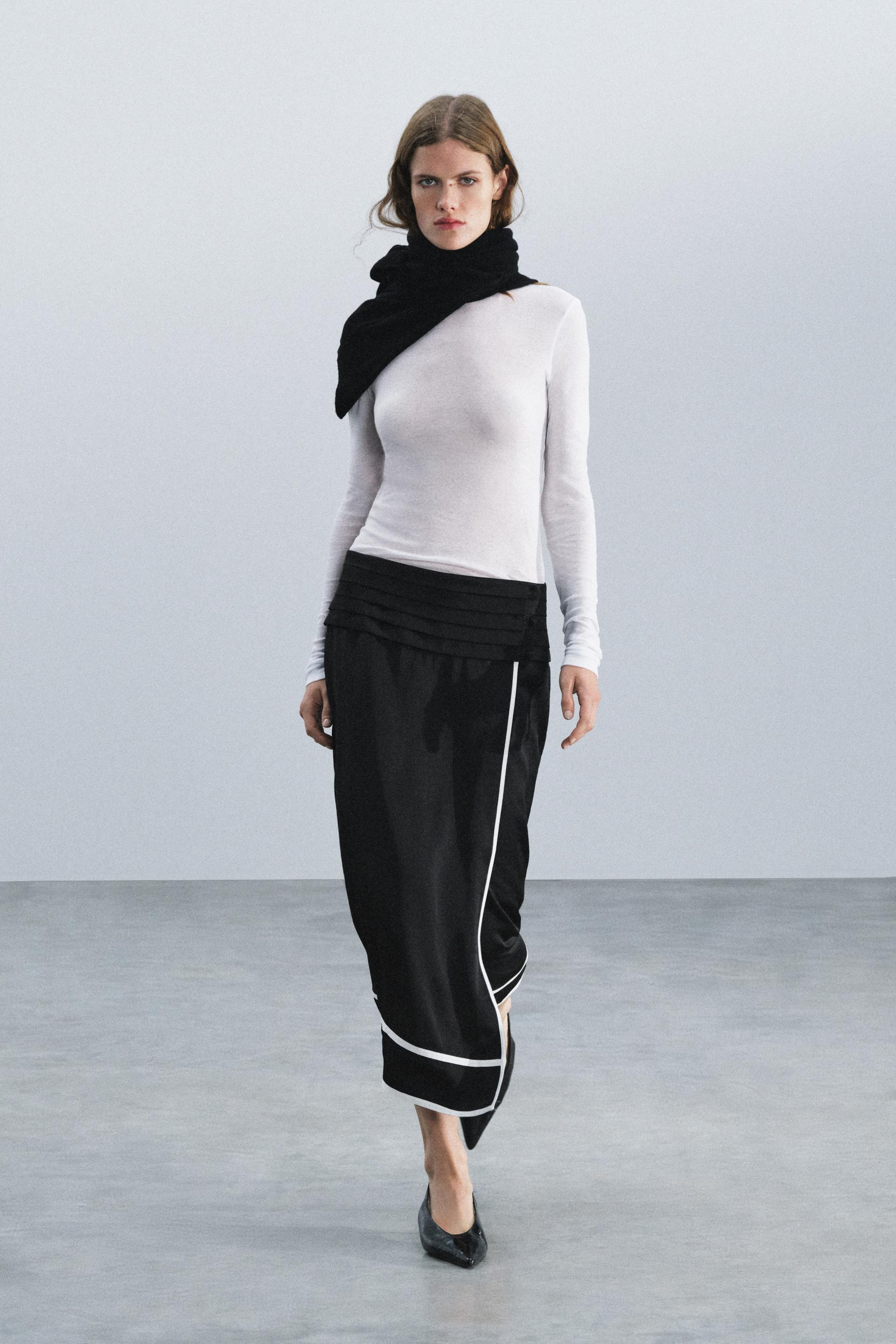 ZW COLLECTION SASH MIDI SKIRT | Zara US