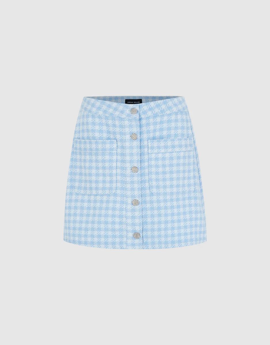 Tweed Mini Denim Skirt | Urban Revivo