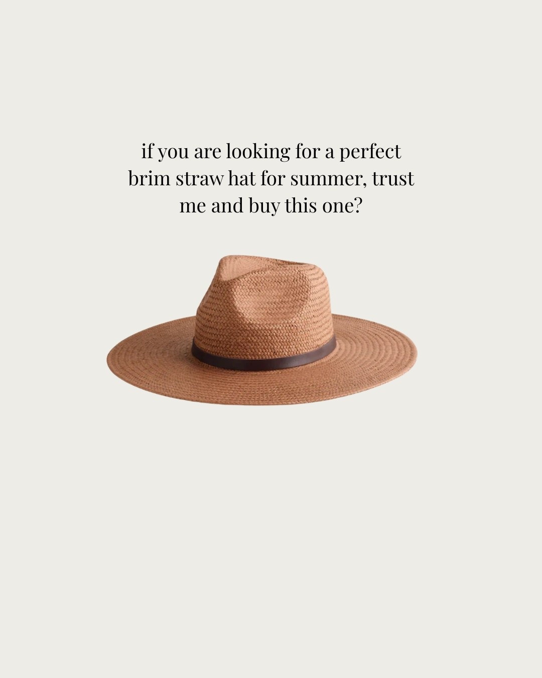 The most perfect summer brim & straw hat!!