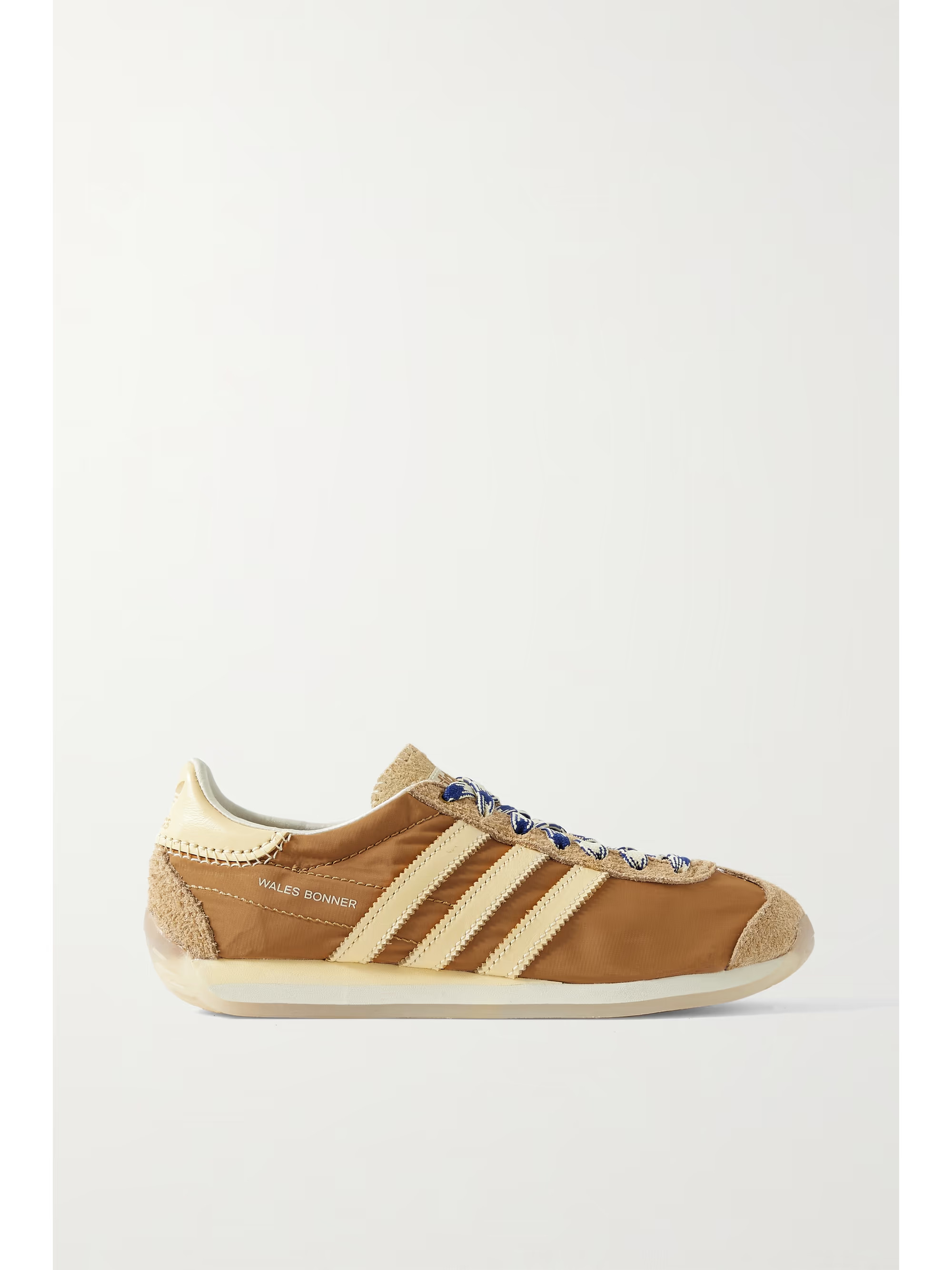+ Wales Bonner suede and leather-trimmed shell sneakers | NET-A-PORTER (UK & EU)