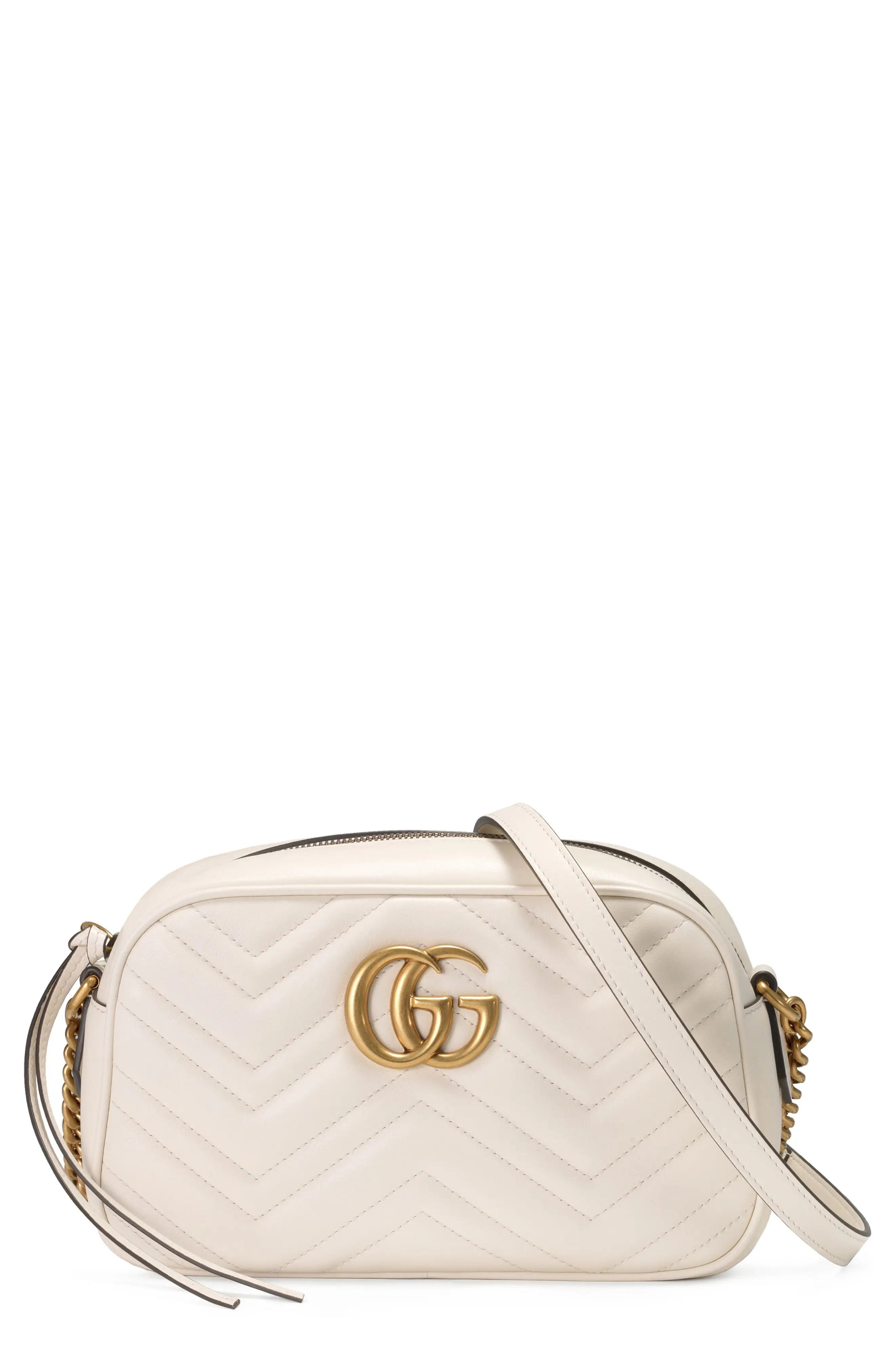 Gucci Small Gg 2.0 Matelasse Leather Camera Bag - White | Nordstrom