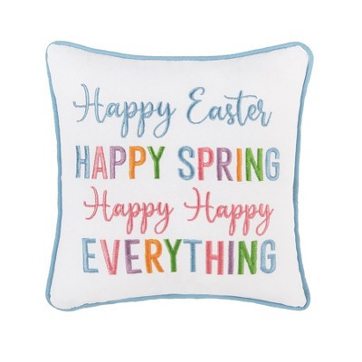 C&F Home "Happy Easter Happy Spring" Cotton Blend Embroidered Mini Accent Pillow 10" x 10" | Target