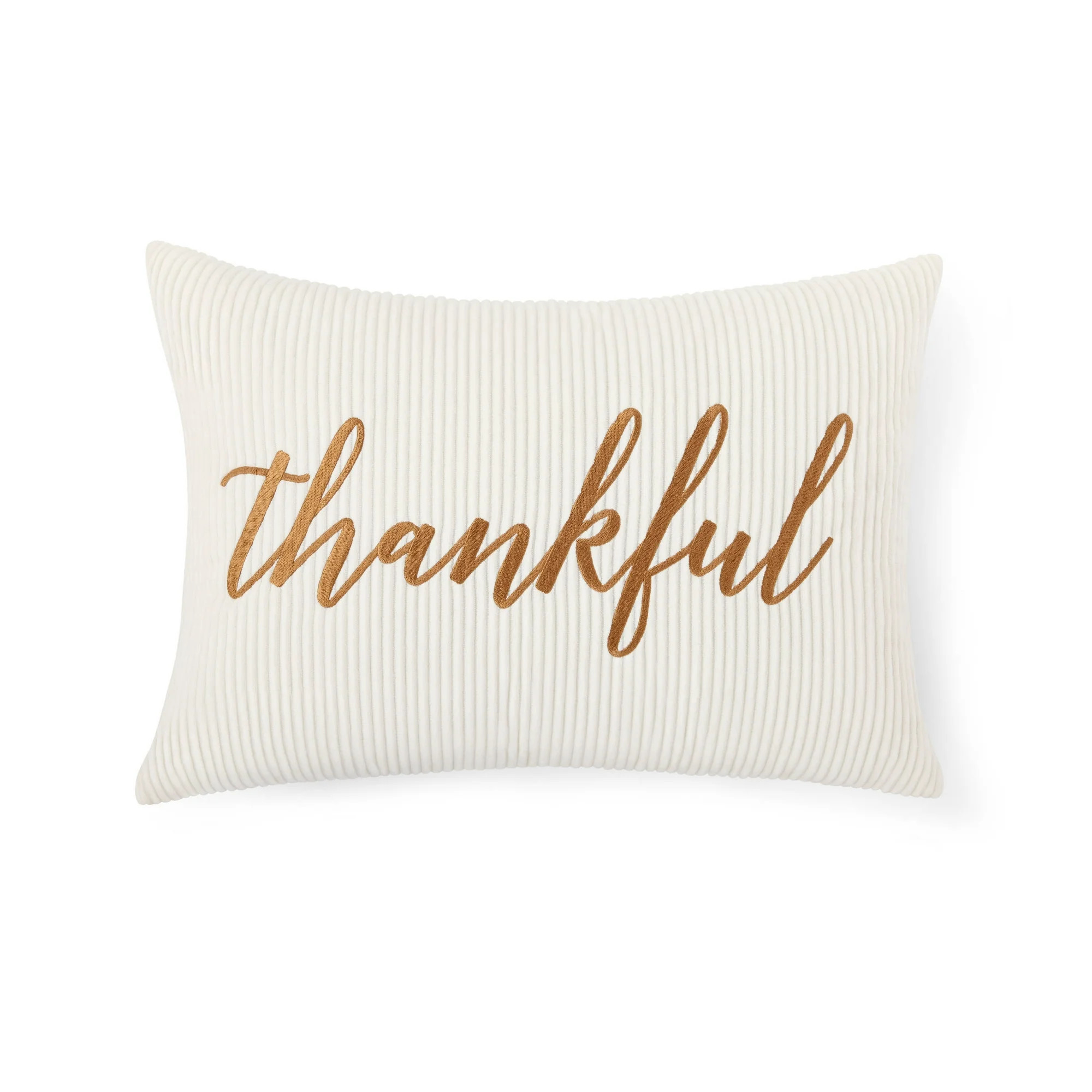 Way To Celebrate 14"x20" Harvest Thankful Oblong Polyester Decorative Pillow (1 Count) | Walmart (US)