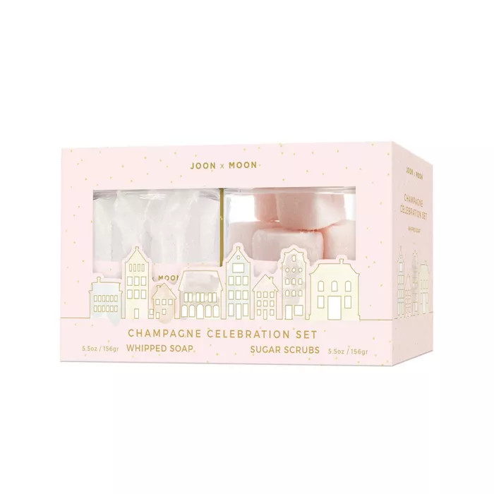 Joon X Moon Whipped Soap & Sugar Cube Gift Set - Champagne - 2pc/11oz | Target