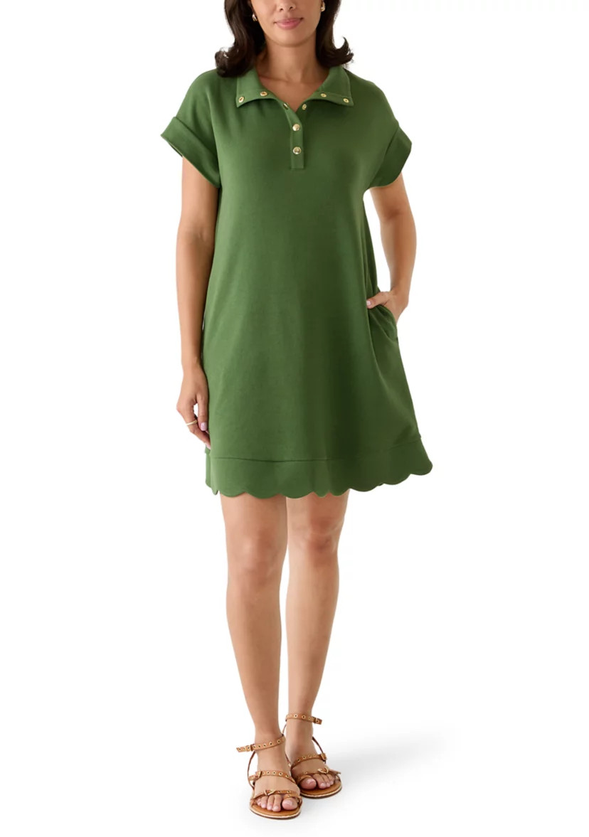 Women's Scalloped Knit Mini Shirtdress | Belk