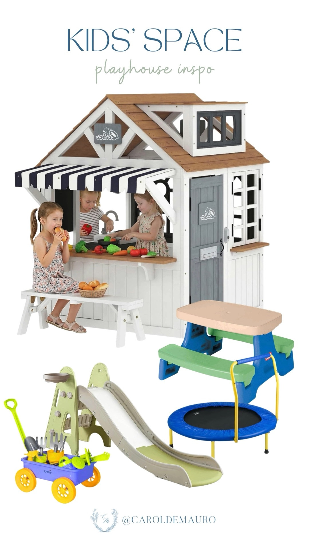 Turn any afternoon into a grand adventure for the kids with this playhouse inspo. It’s the perfect setup for endless summer memories, whether they’re "cooking" at the play kitchen window or zooming down the slide.

amazon home, kids playroom, montessori style, nursery room inspo, toddler toys, interactive play, room decor, summer activity

#LTKSeasonal #LTKHome #LTKKids