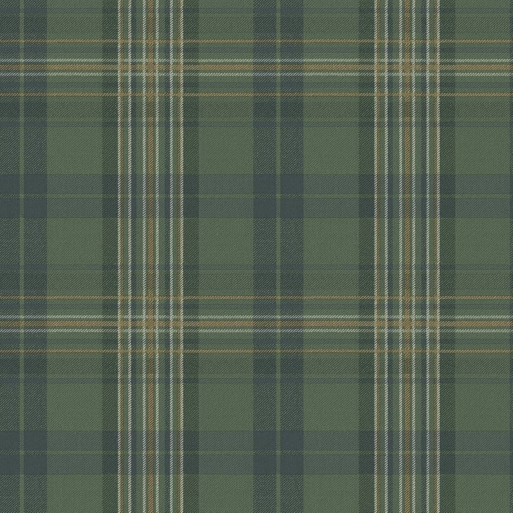 Chesapeake MAN330212 Austin Plaid Wallpaper, Green | Amazon (US)