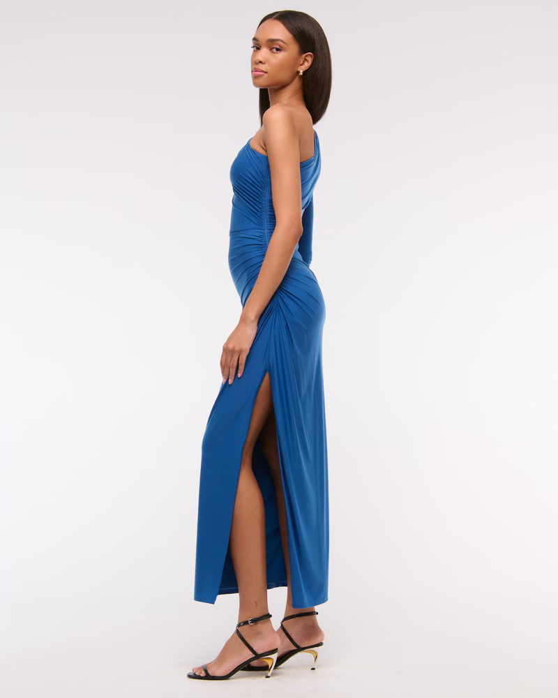 One-Shoulder Draped Maxi Dress | Abercrombie & Fitch (US)