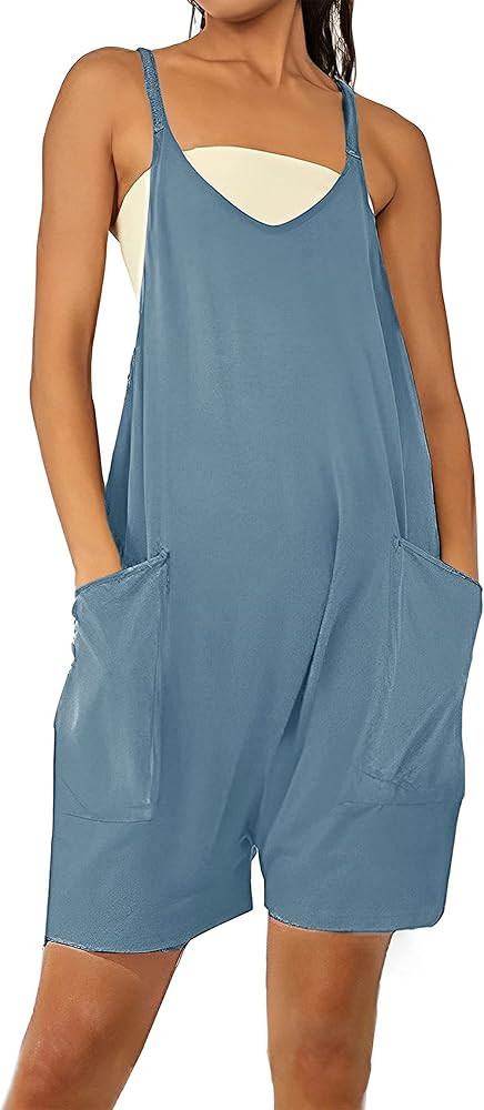 Tanming Rompers for Women Summer Casual Sleeveless Short Overalls Jumpsuits Shorts | Amazon (US)
