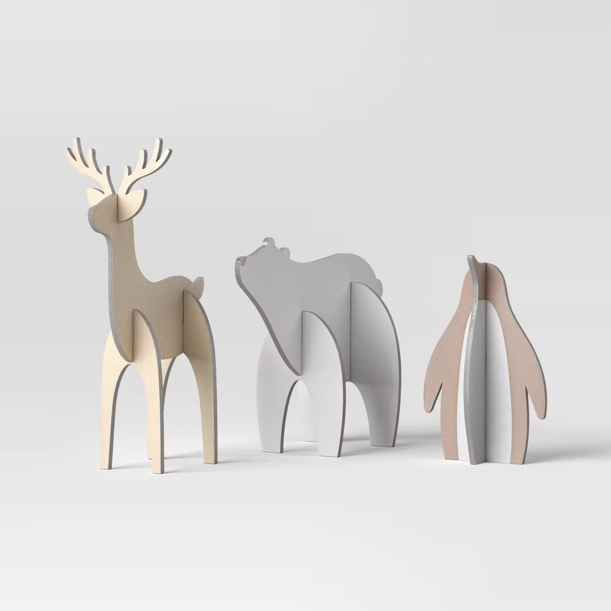 3pc Wood Christmas Animal Figurine Set - Wondershop™ Gold/Silver/Copper | Target