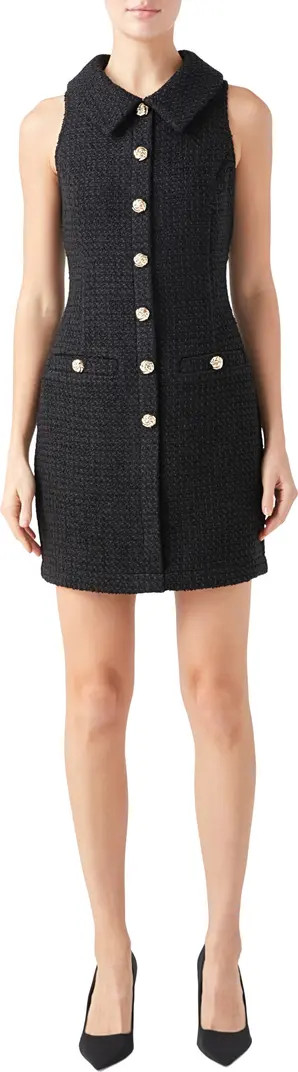 Button Front Tweed Minidress | Nordstrom