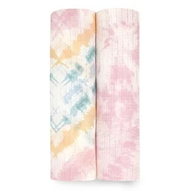 aden + anais essentials, silky soft swaddles, color burst 2-pack | Walmart (US)