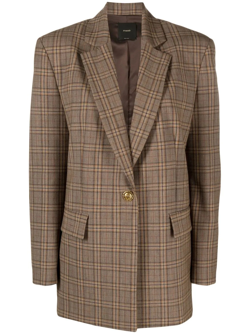 PINKO check-pattern Oversized Blazer - Farfetch | Farfetch Global
