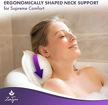 Bath Pillow Luxury Bathtub Pillow, Ergonomic Bath Pillows for Tub Neck and Back Support, Bath Tub... | Amazon (US)