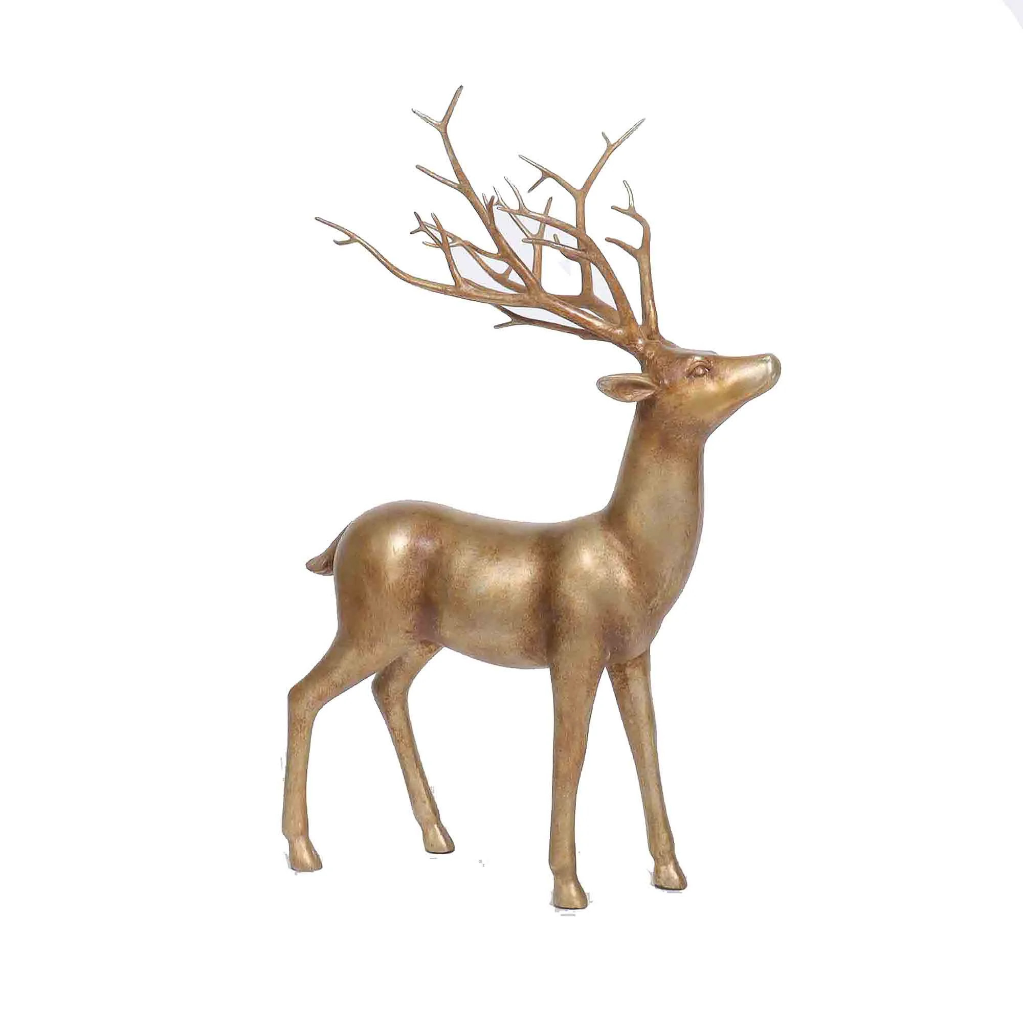 Holiday Time Gold Standing Deer Christmas Tabletop Decoration, 15.5 inch | Walmart (US)