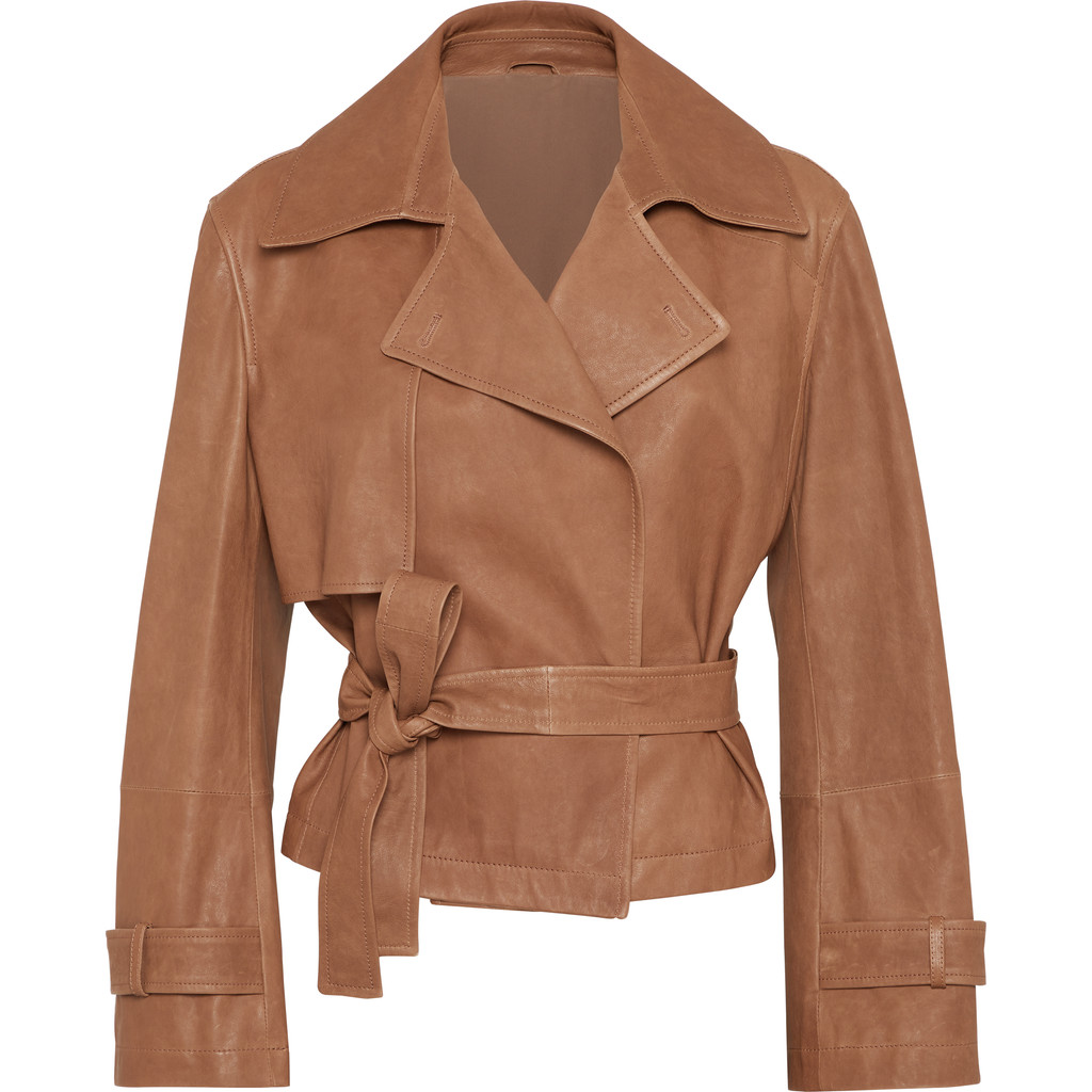 Brunello Cucinelli Vintage nappa Crop trenchcoat in Leather at Nordstrom, Size 44 It | Nordstrom