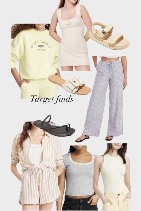 Target finds 
New spring arrivals 
Linen pants
Sandals
Crochet dress
Matching sets 
Yellow sweatshirt is a must have 💛


#LTKfindsunder50 #LTKstyletip
