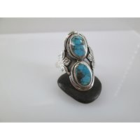 Southwestern Sterling Silver & Genuine Turquoise Ring>925 Ring, Turquoise Ring, Genuine Turquoise, Turquoise, Southwest Ring | Etsy (US)