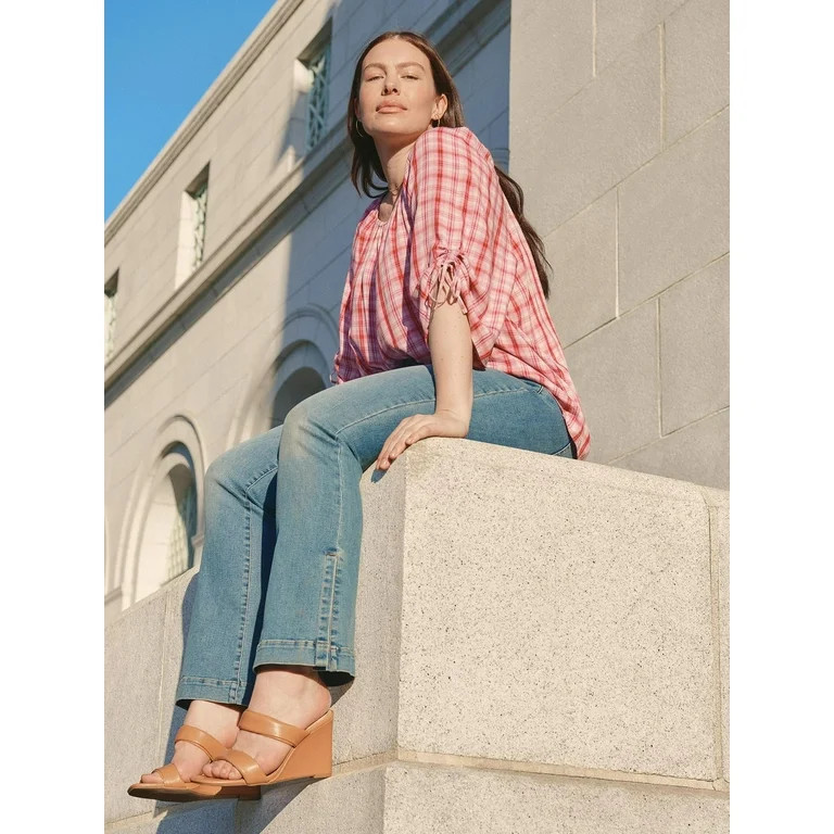 Terra & Sky Women's Plus Size Square Neck Rouched Top, Sizes 0X-4X | Walmart (US)