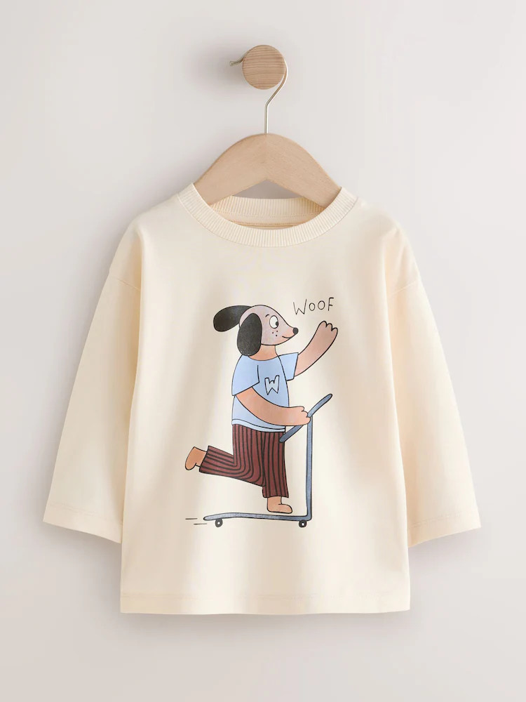 Ecru Character Long Sleeve Graphic T-Shirts 3 Pack (3mths-7yrs) | Next US