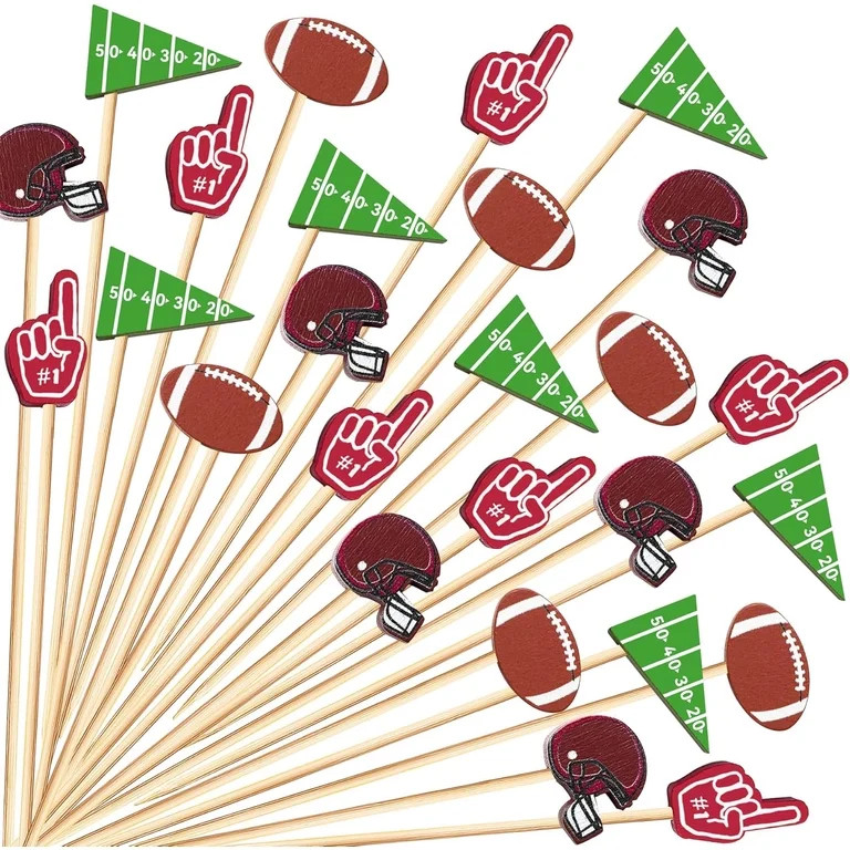 100 Pcs Football Cocktail Picks 4.7 Inch Decorative Sports Ball Football Picks for Appetizers Fru... | Walmart (US)