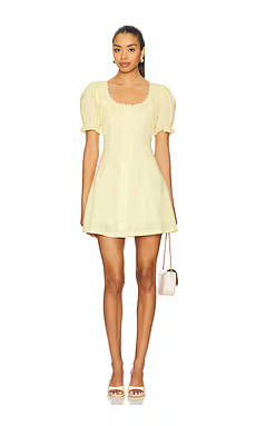 Elodie the Label Valeria Mini Dress in Light Yellow from Revolve.com | Revolve Clothing (Global)