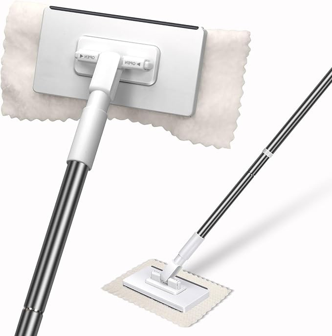 Mini Sweeper Mop,Masthome Reusable Clamp Mop with Short Stainless Steel Handle,1 Second Installat... | Amazon (US)