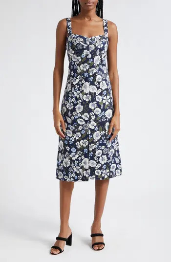 Veronica Beard Colleen Floral Cotton Midi Dress | Nordstrom | Nordstrom